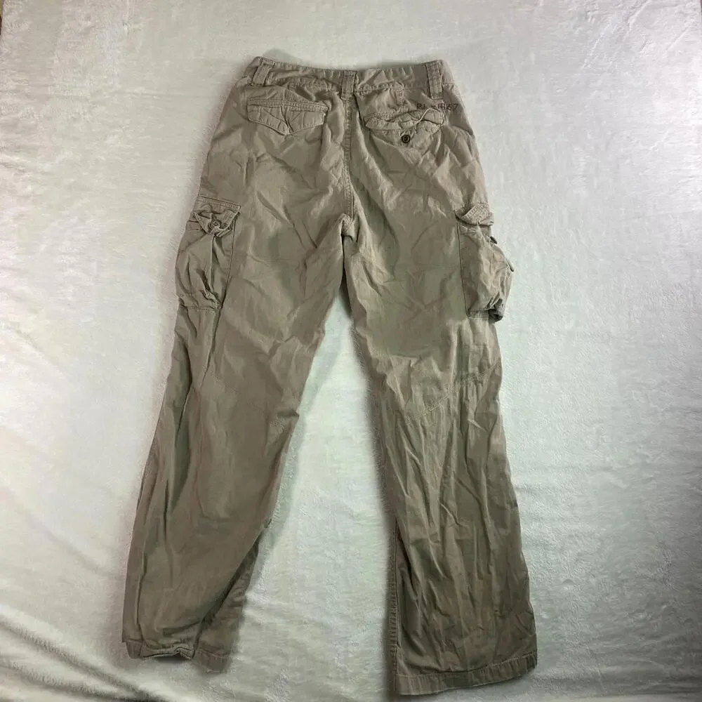 Ralph Lauren Polo RL 1967 Cargo‎ Pants Boys 16 27x28.5 Khaki Beige Flat Front